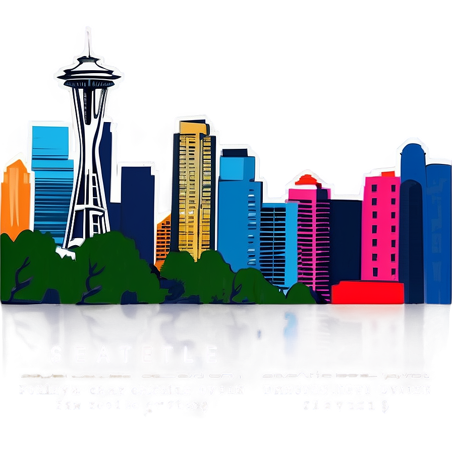 Detailed Seattle Skyline Architecture Png Pjp PNG Image