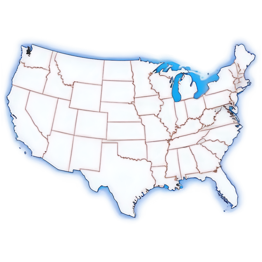 Detailed Usa State Outline Png 96 PNG Image