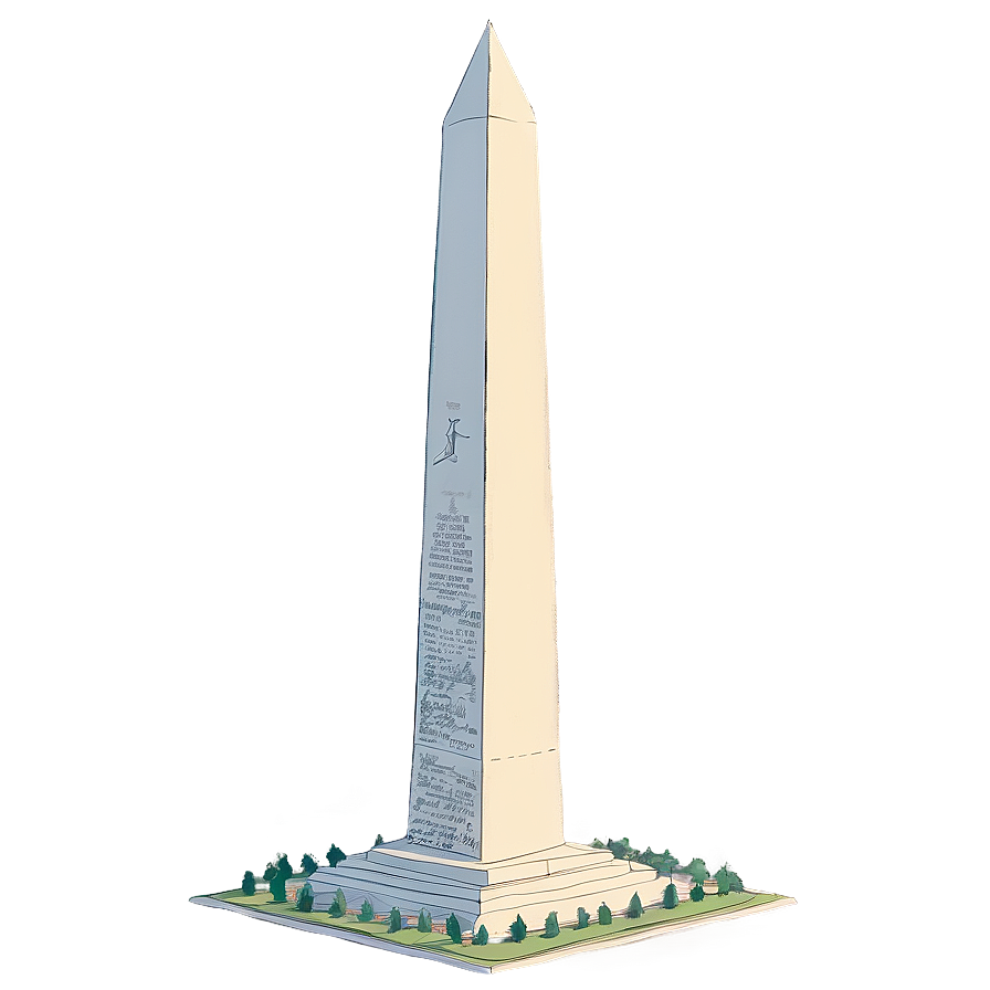 Detailed Washington Monument Sketch Png Sek64 PNG Image