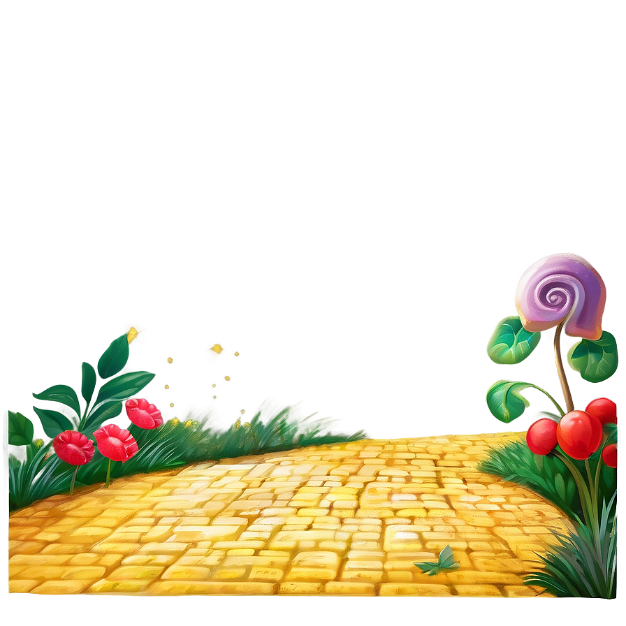 Detailed Yellow Brick Road Artwork Png 06262024 PNG Image