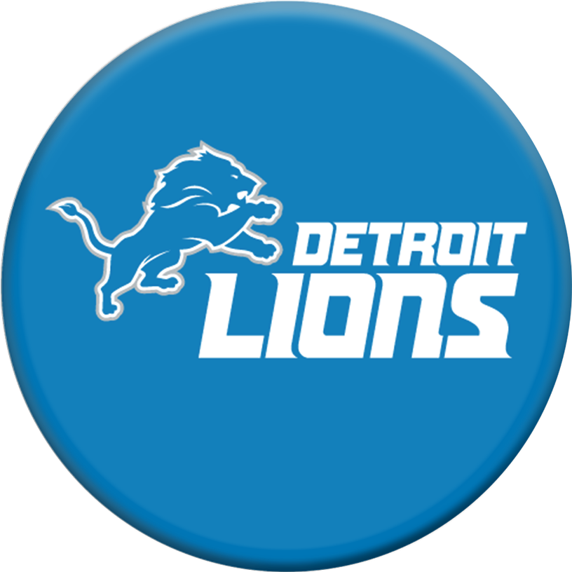 Detroit Lions Logo Blue Background PNG Image