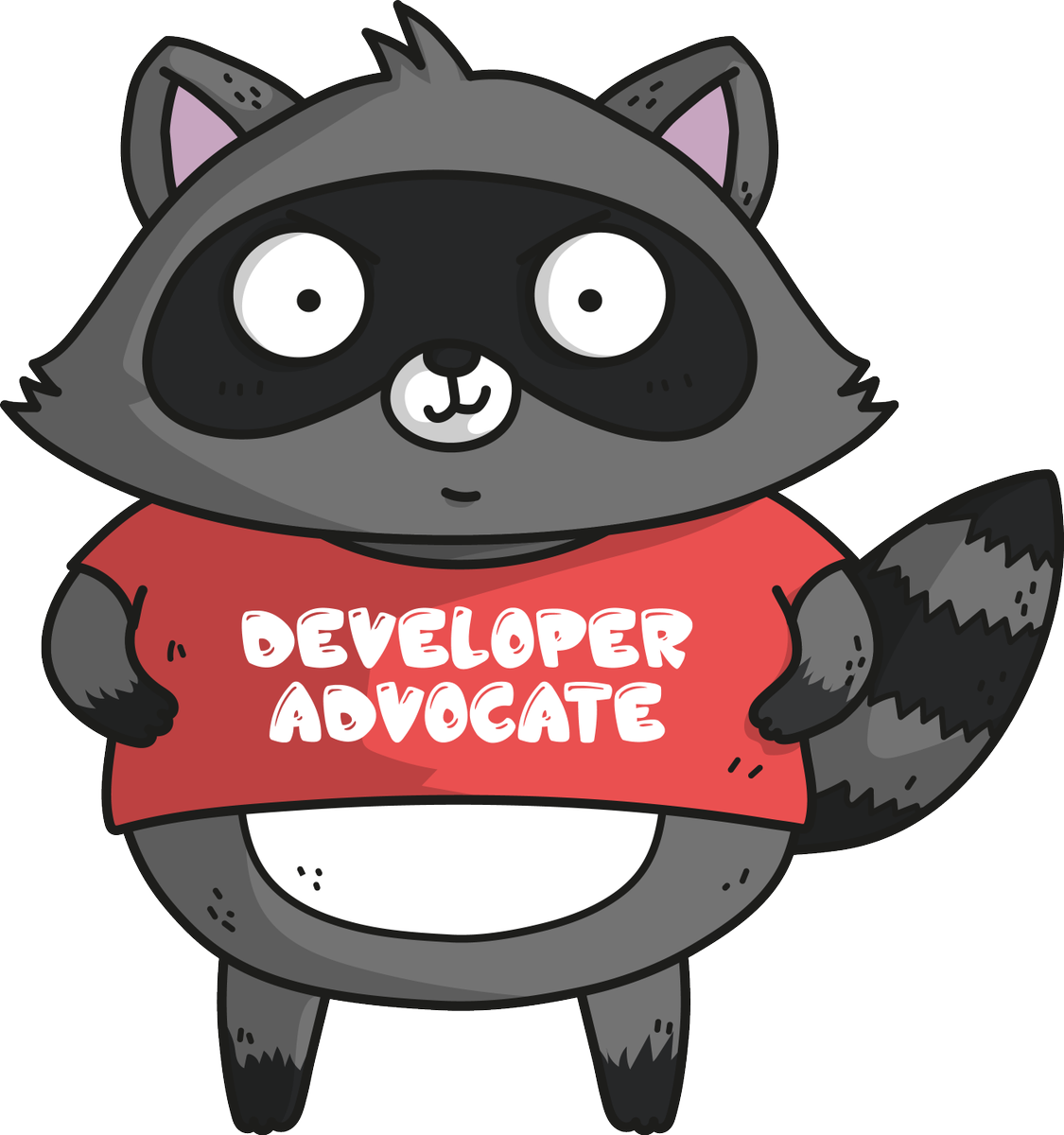 Developer Advocate Raccoon Cartoon PNG Image