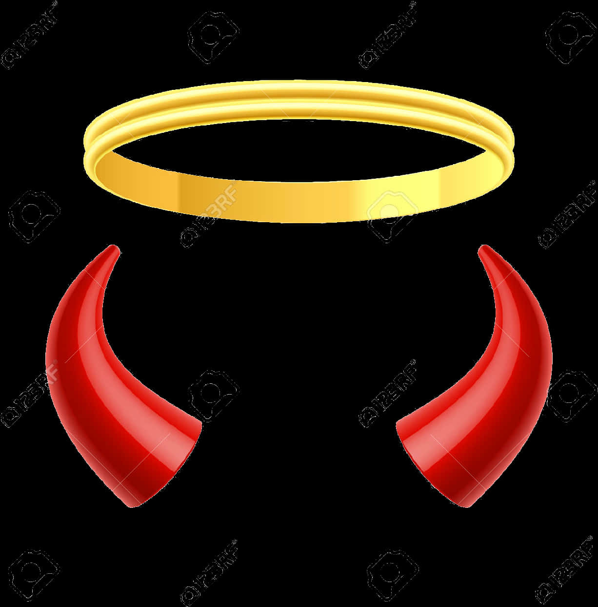 Devil Hornsand Halo Graphic PNG Image