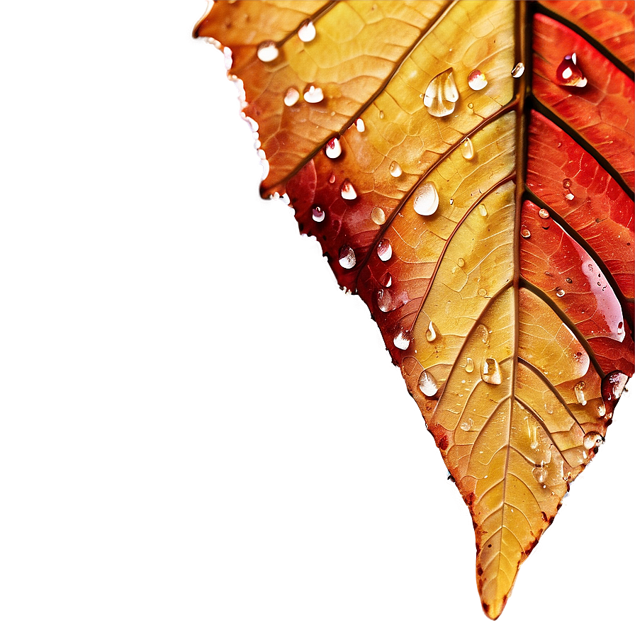 Dewy Autumn Leaf Morning Png 06202024 PNG Image