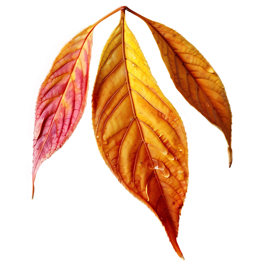 Dewy Autumn Leaf Morning Png 55 PNG Image