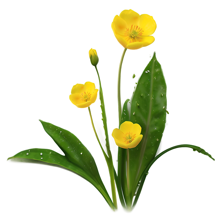 Dewy Buttercup Morning Png Wco92 PNG Image