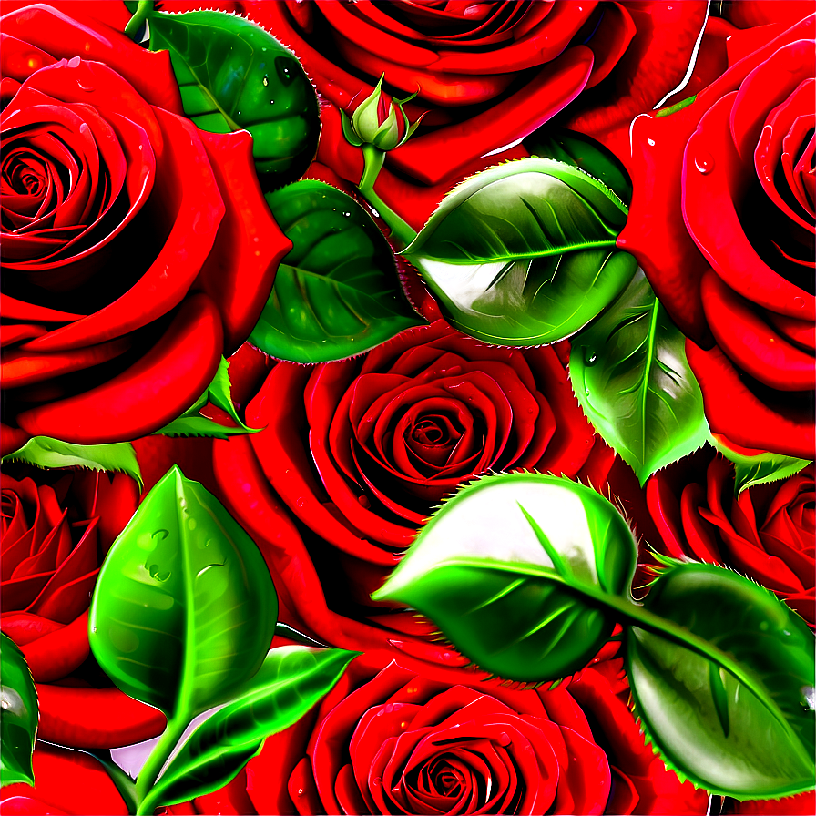 Dewy Red Rose Png Tts PNG Image