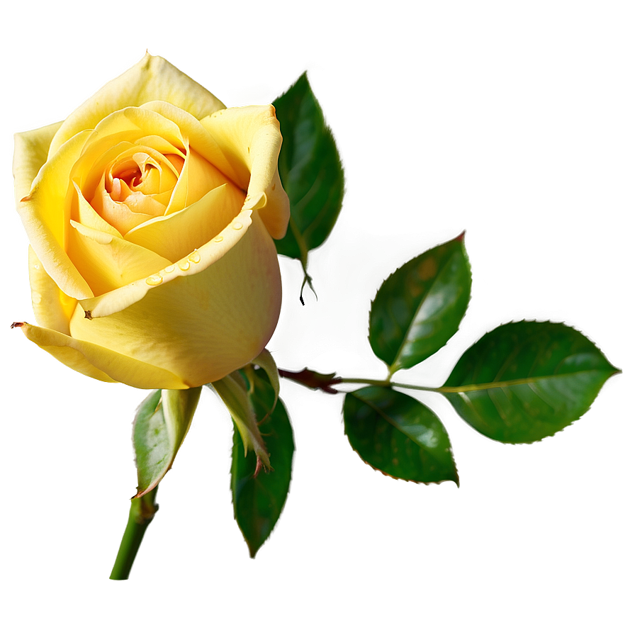 Dewy Yellow Rose Png 5 PNG Image