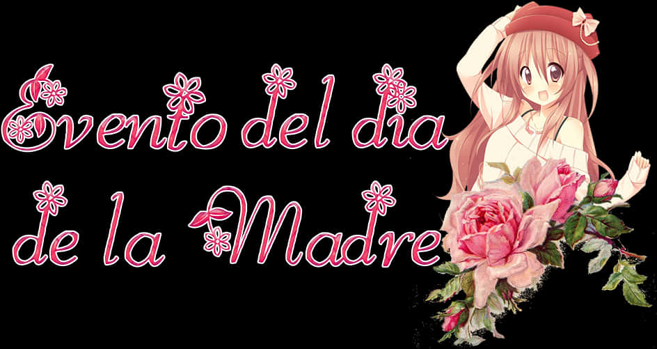 Dia De La Madre Anime Event Banner PNG Image