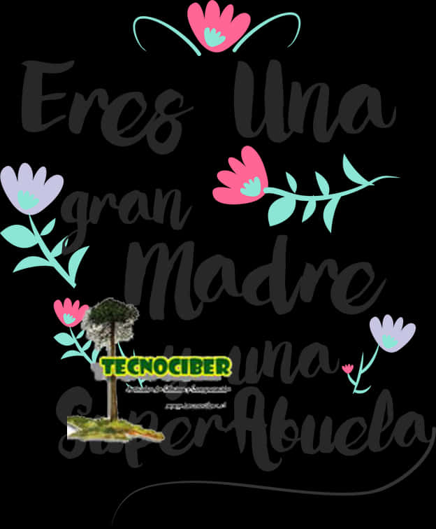 Dia De La Madre Floral Greeting Spanish PNG Image