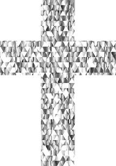 Diamond Faceted Cross Pattern PNG Image