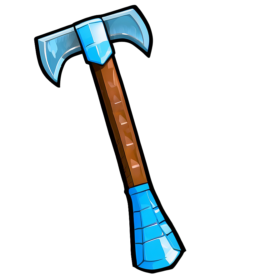 Diamond Pickaxe With Ice Effect Png 06122024 PNG Image