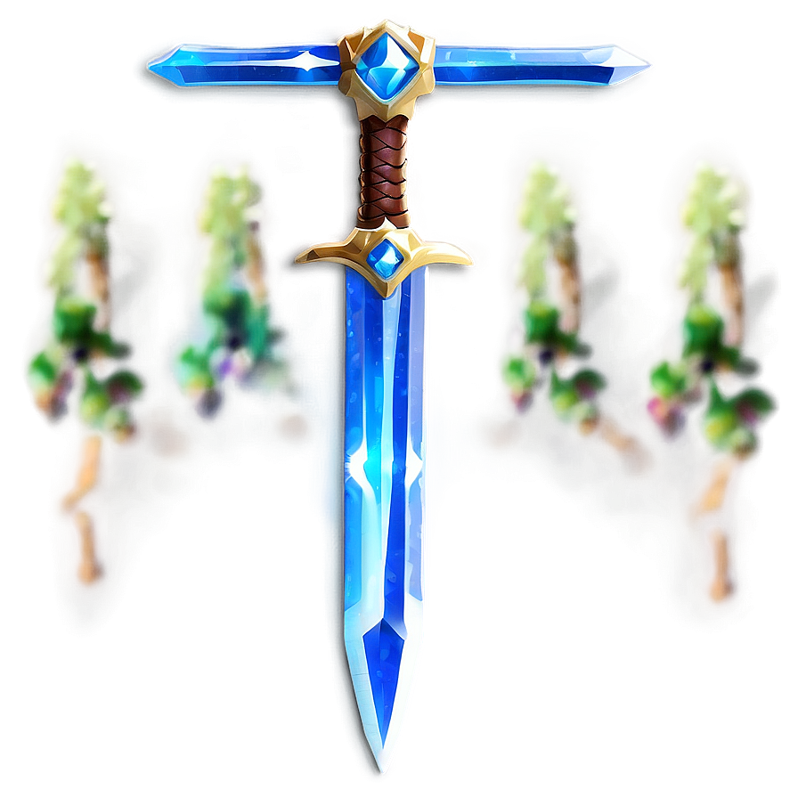 Diamond Sword With Blue Aura Png 9 PNG Image