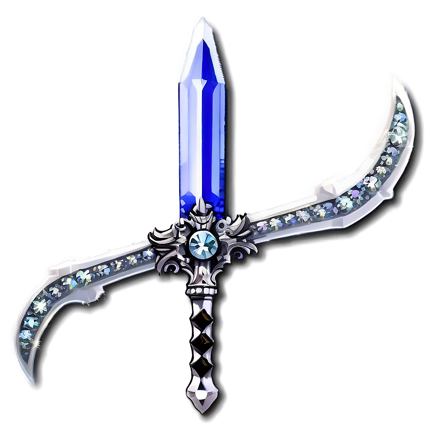 Diamond Sword With Crystal Handle Png Qae PNG Image