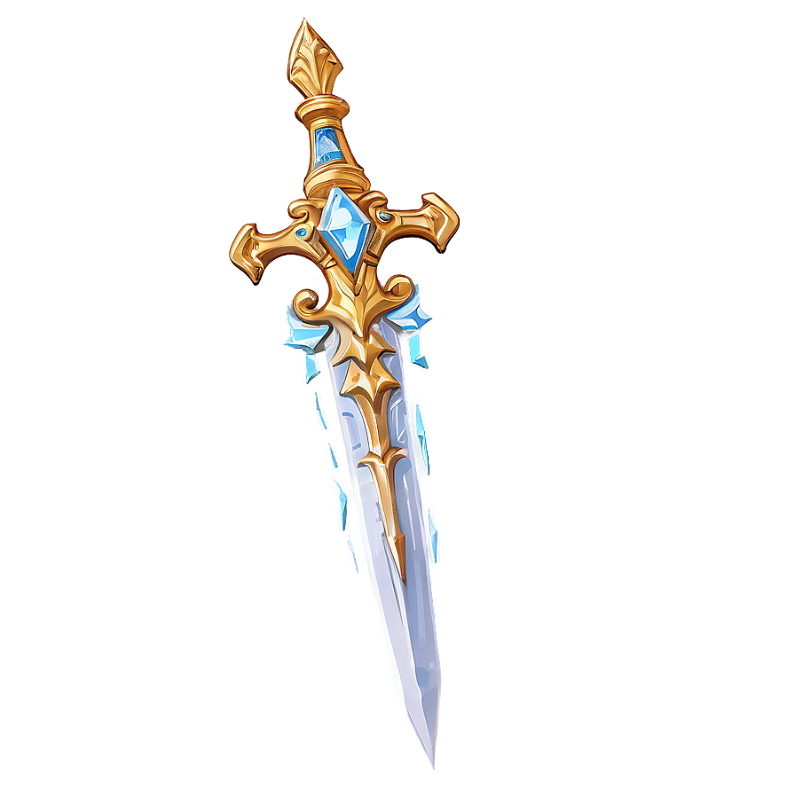 Diamond Sword With Gold Inlay Png Ovo PNG Image