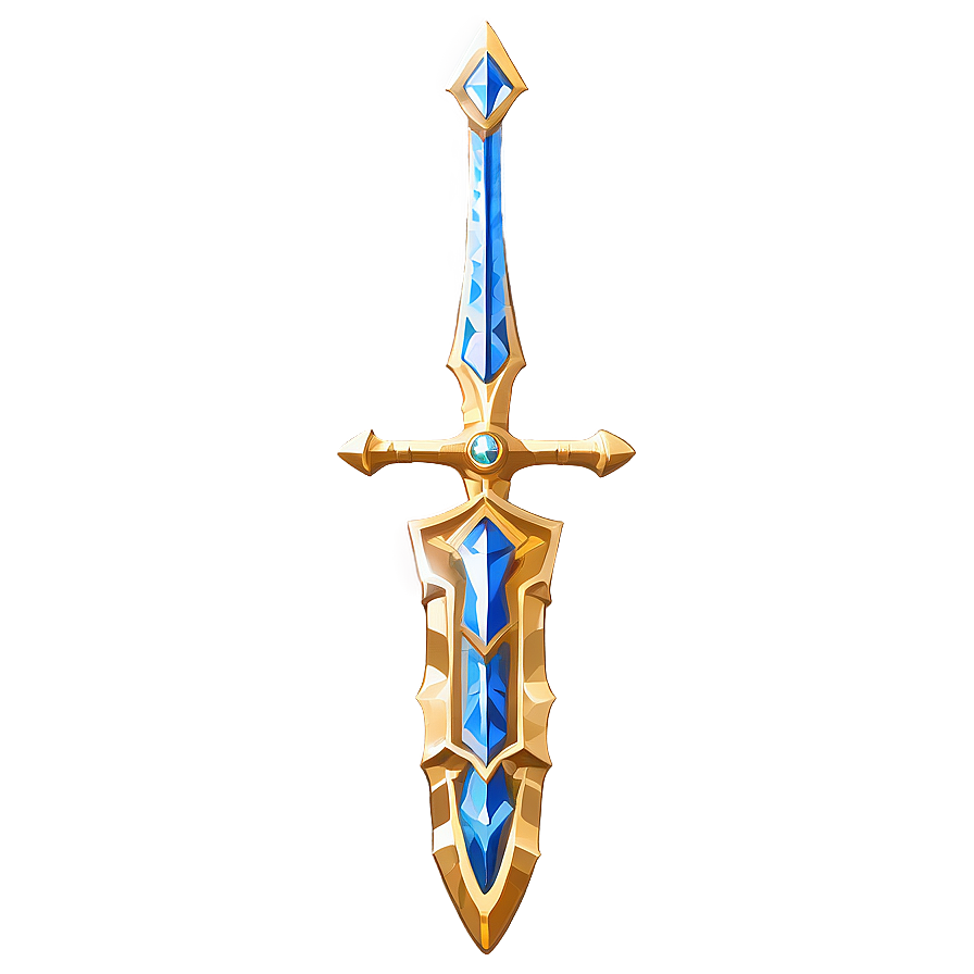 Diamond Sword With Gold Inlay Png Pkw PNG Image