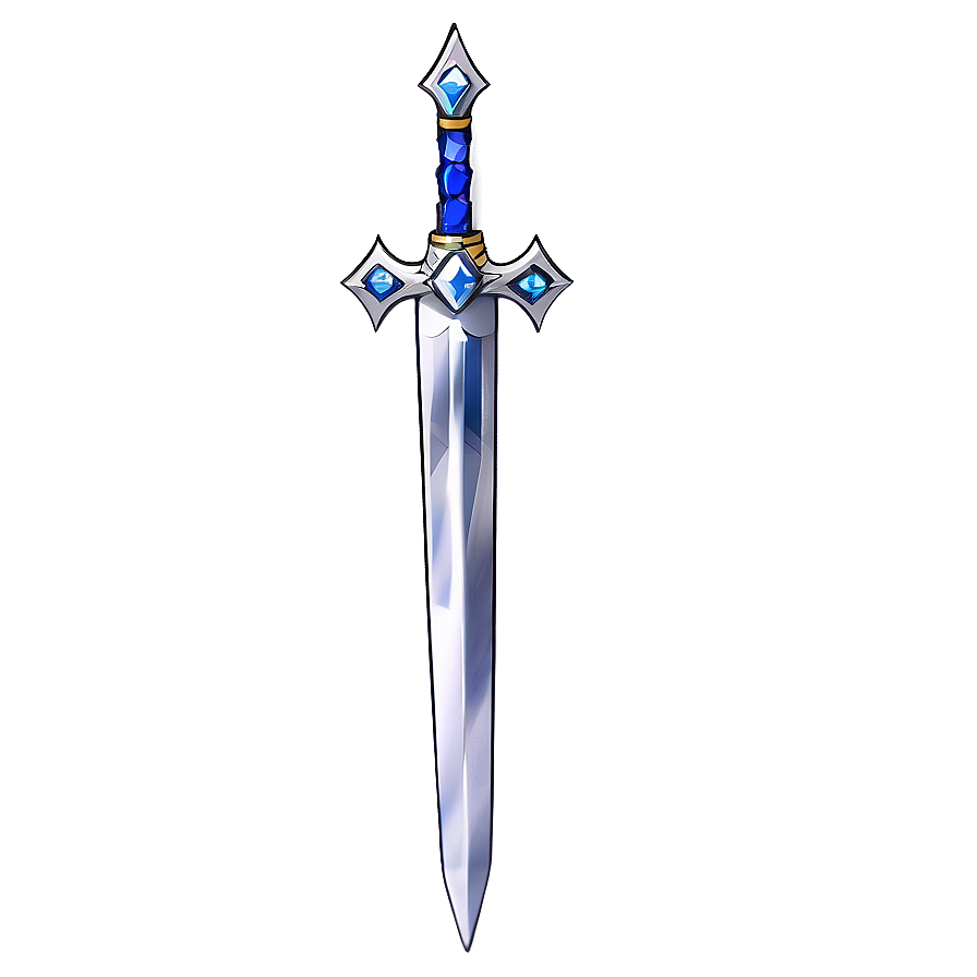 Diamond Sword With Sapphire Embellishments Png Bmp50 PNG Image