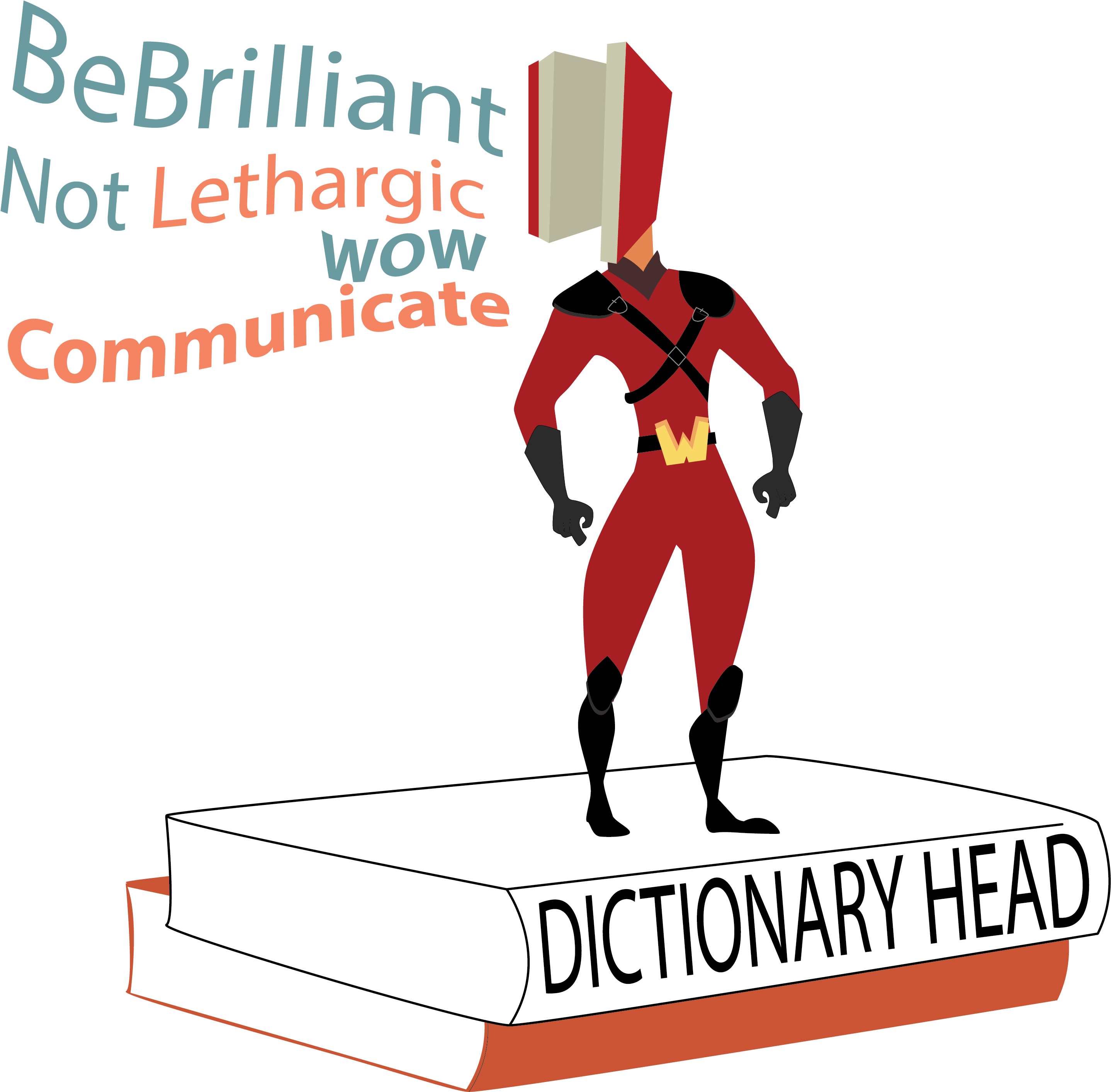 Dictionary Superhero Standing On Book PNG Image