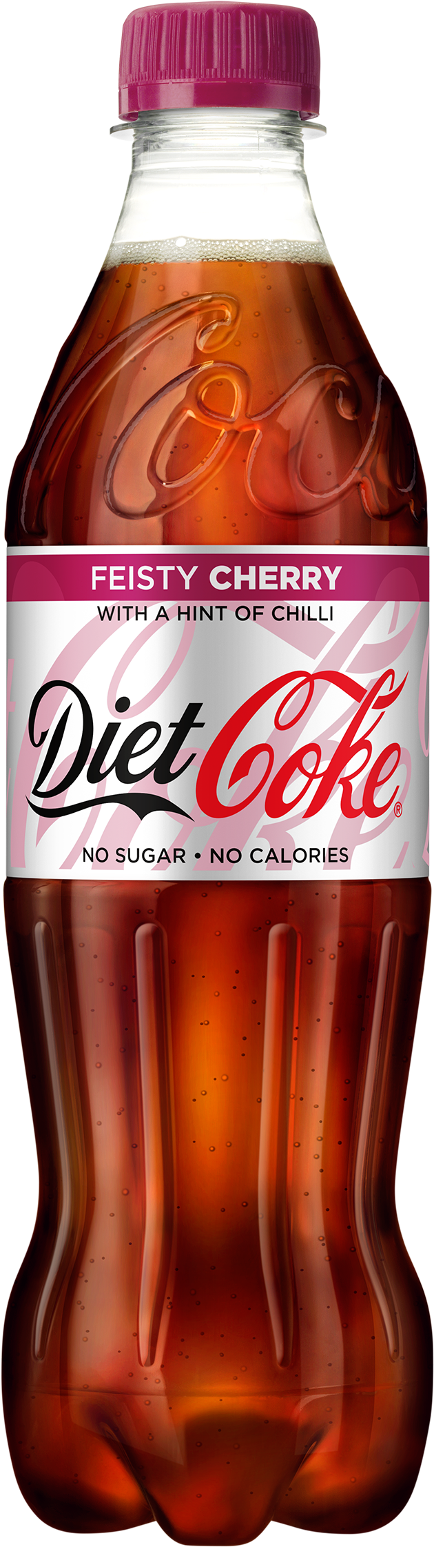 Diet Coke Feisty Cherry Flavor Bottle PNG Image