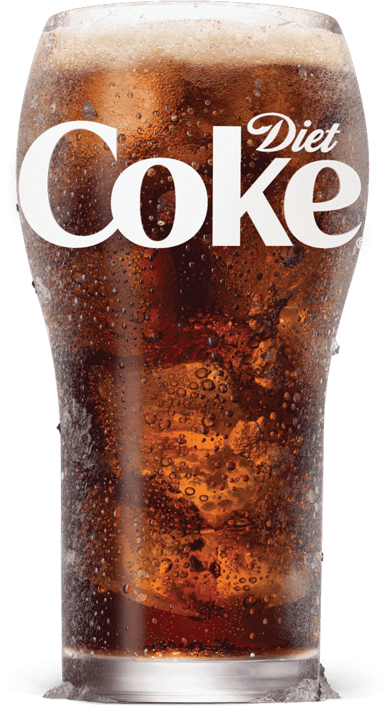 Diet Coke Glass Full Bubbles PNG Image