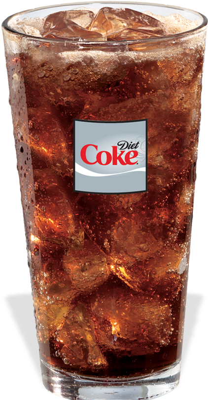 Diet Coke Glass Iced Beverage PNG Image