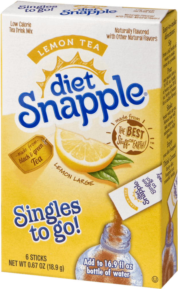 Diet Snapple Lemon Tea Mix Packaging PNG Image