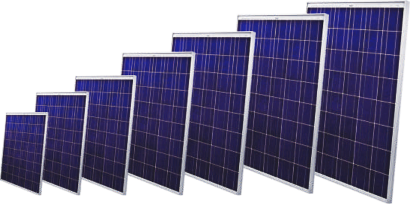 Different Sizes Solar Panels Array PNG Image