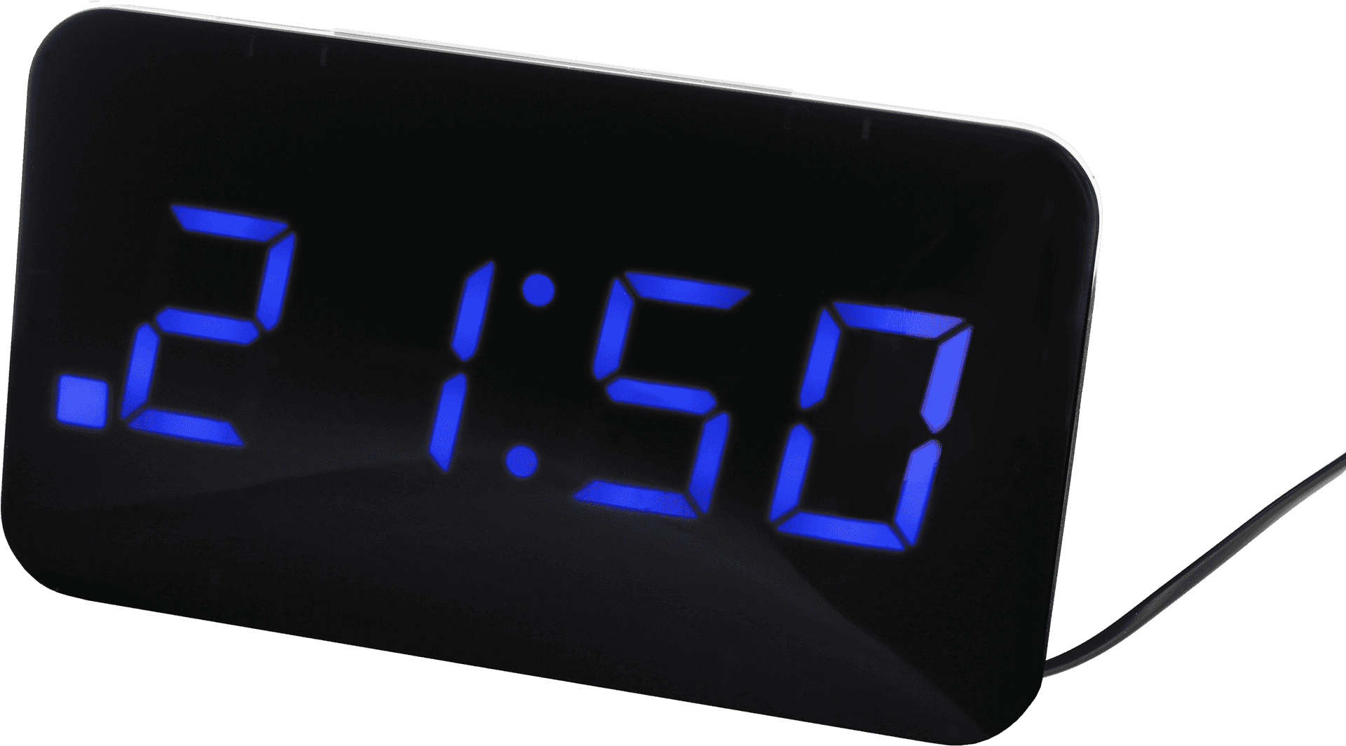 Digital Alarm Clock Blue L E D Display PNG Image