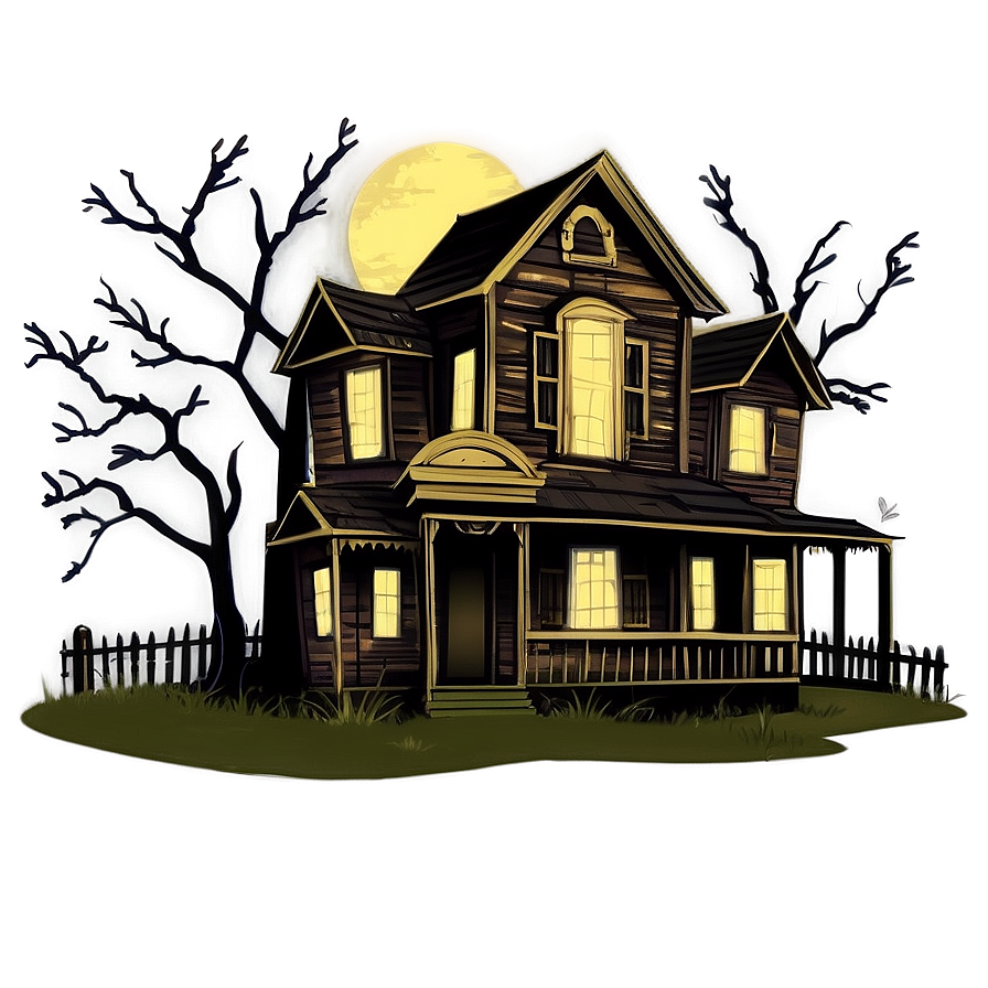 Digital Art Haunted House Png Exk78 PNG Image