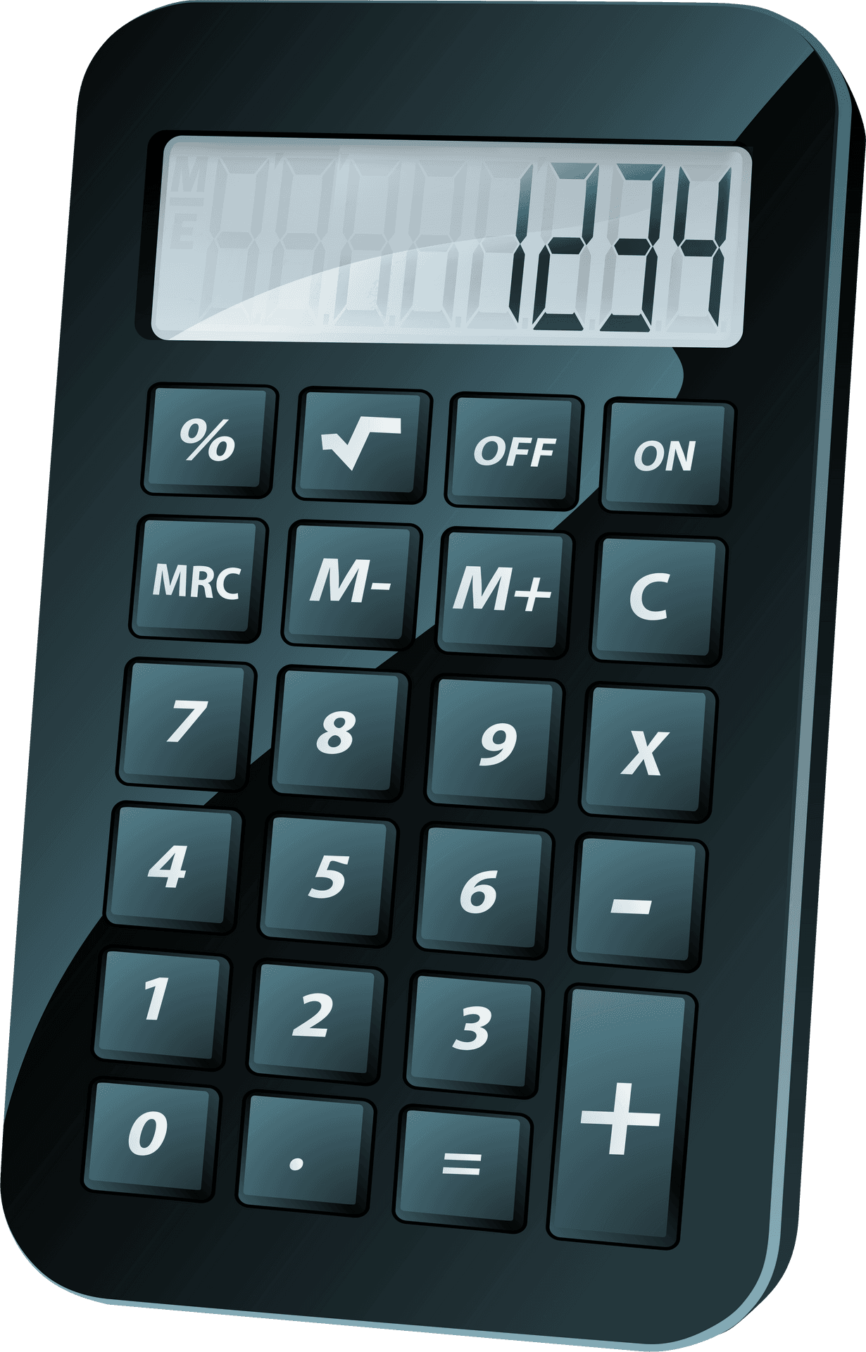 Digital Calculator Displaying Numbers PNG Image