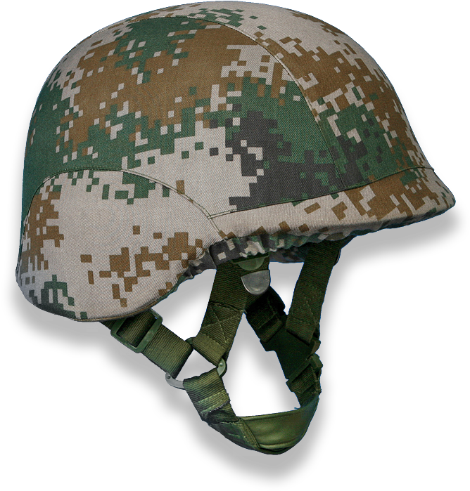 Digital Camo Military Helmet PNG Image