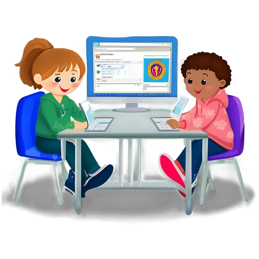 Digital Classroom Illustration Png Ohr74 PNG Image