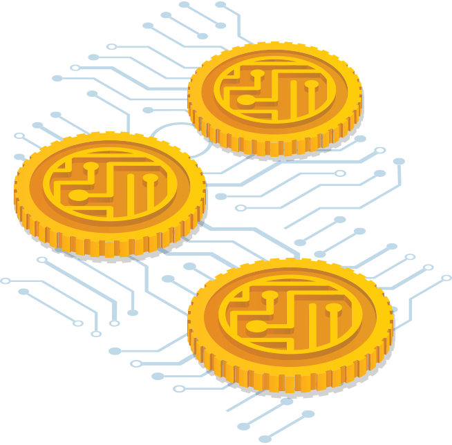 Digital Currency Circuit Background PNG Image