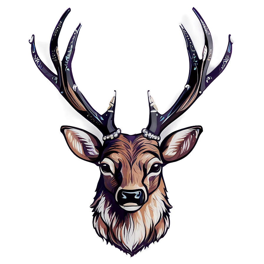 Digital Deer Head Art Png Wmy PNG Image