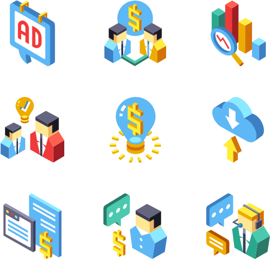 Digital Marketing Icons Set PNG Image