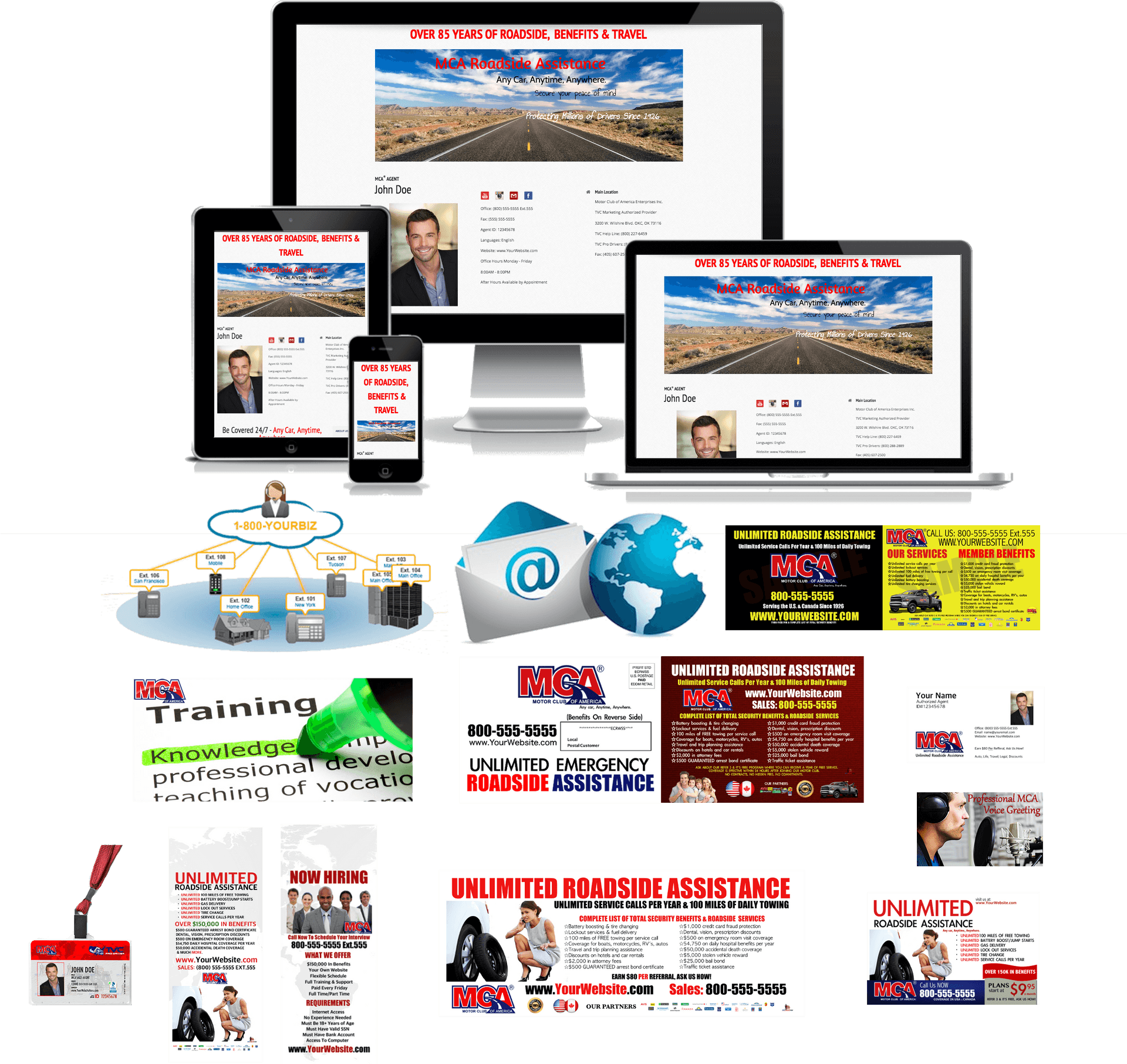 Digital Marketing Materials Collage PNG Image