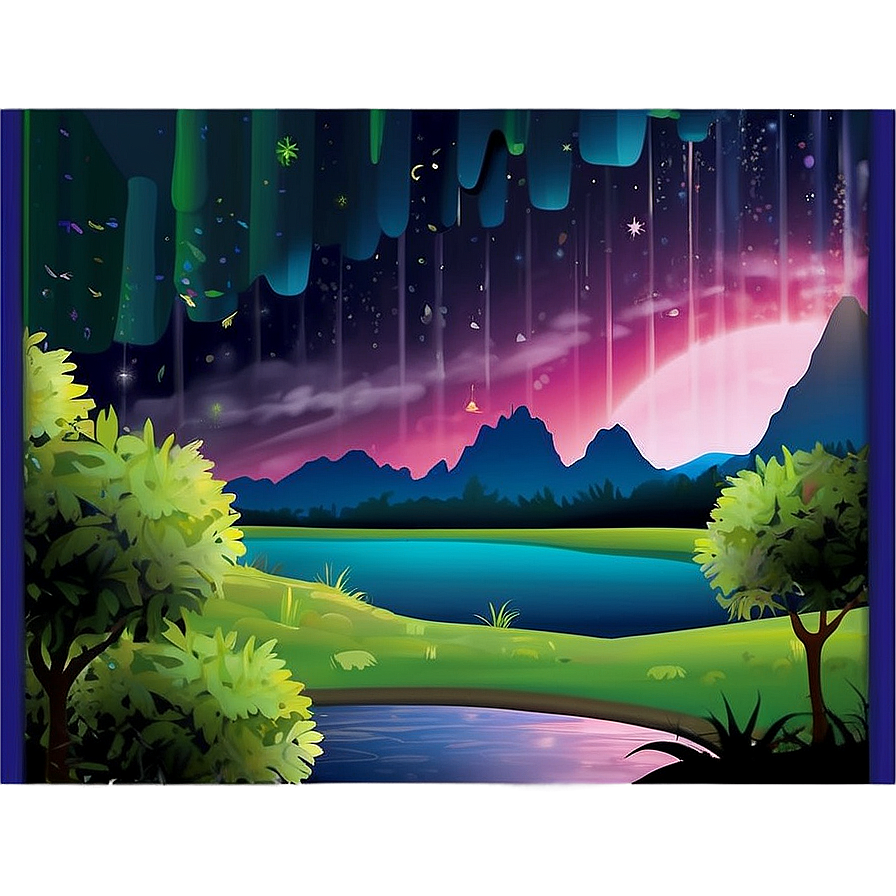 Digital Pop Landscape Scene Png 06242024 PNG Image