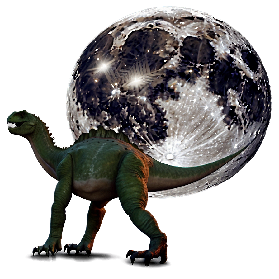 Dino And Moon Night Png Sdt PNG Image