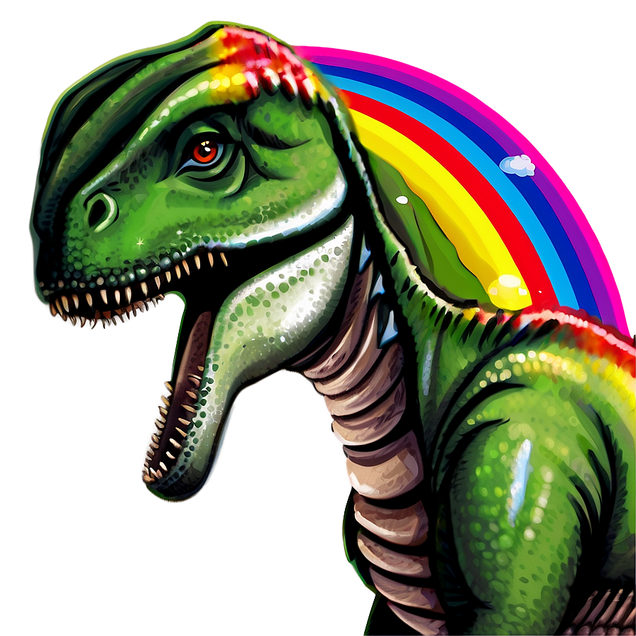 Dino And Rainbow Png 15 PNG Image