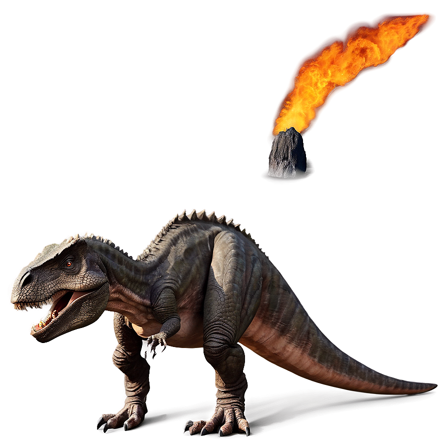 Dino And Volcano Background Png Rpj PNG Image