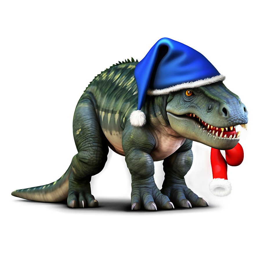 Dino In Santa Hat Png Mhk PNG Image