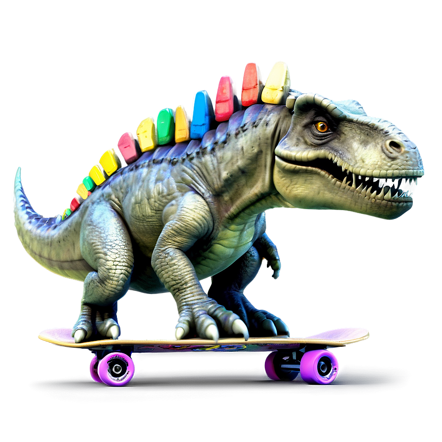 Dino On Skateboard Png 06122024 PNG Image