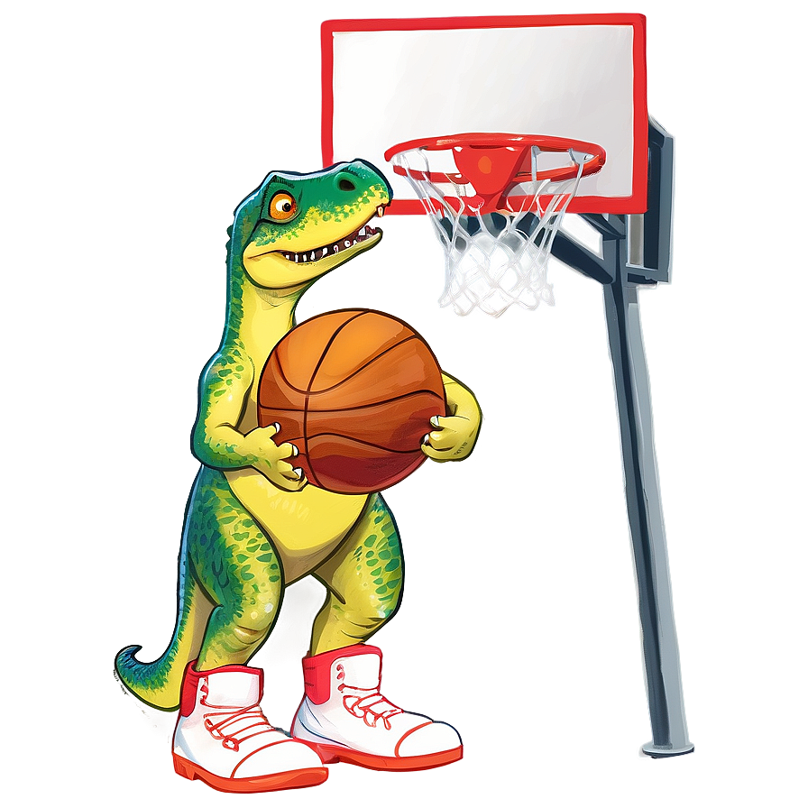 Dino Playing Basketball Png Mmt64 PNG Image