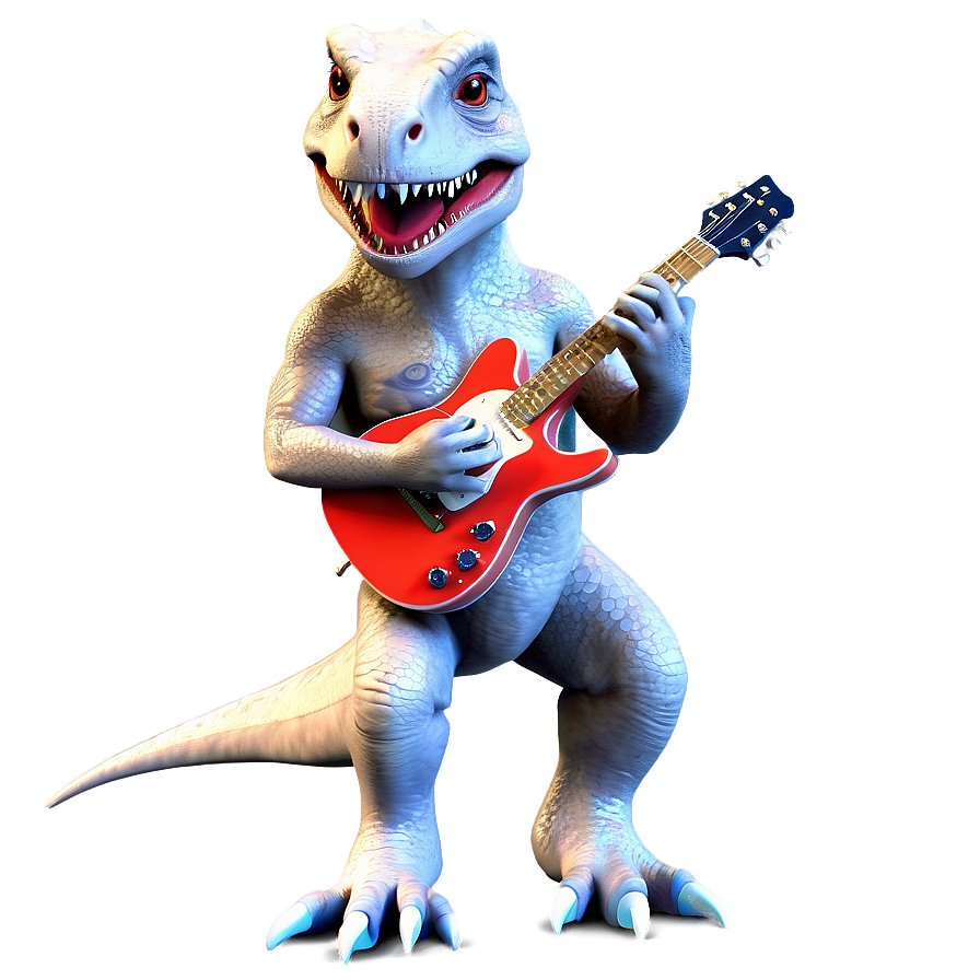 Dino Playing Guitar Png 06122024 PNG Image