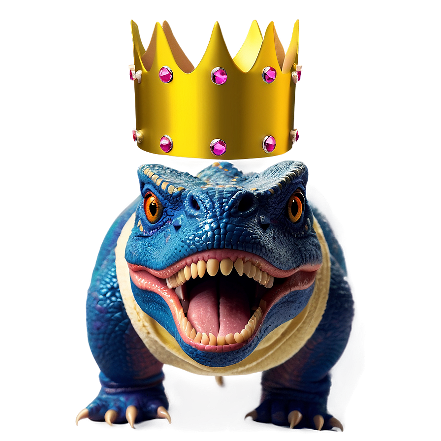 Dino Wearing Crown Png 06122024 PNG Image