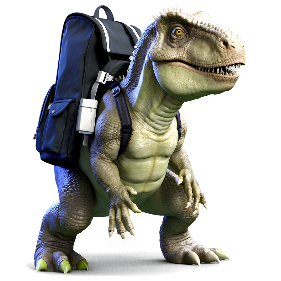 Dino With Backpack Png Ghp43 PNG Image