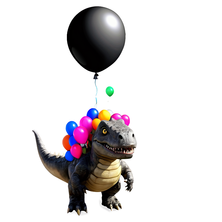 Dino With Balloons Png 06122024 PNG Image