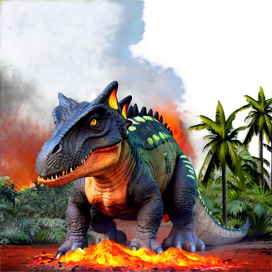 Dinosaur And Volcano Png 47 PNG Image