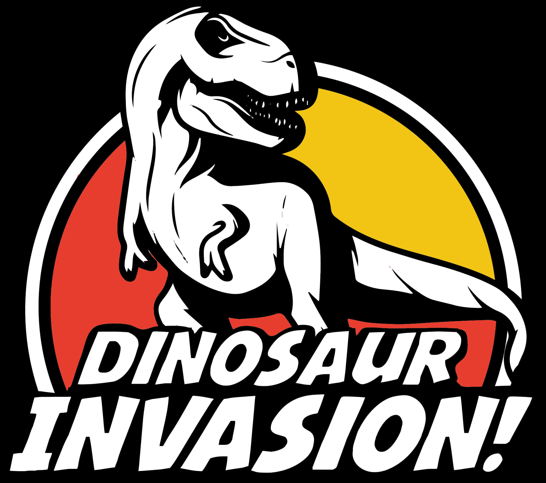 Dinosaur Invasion Graphic PNG Image