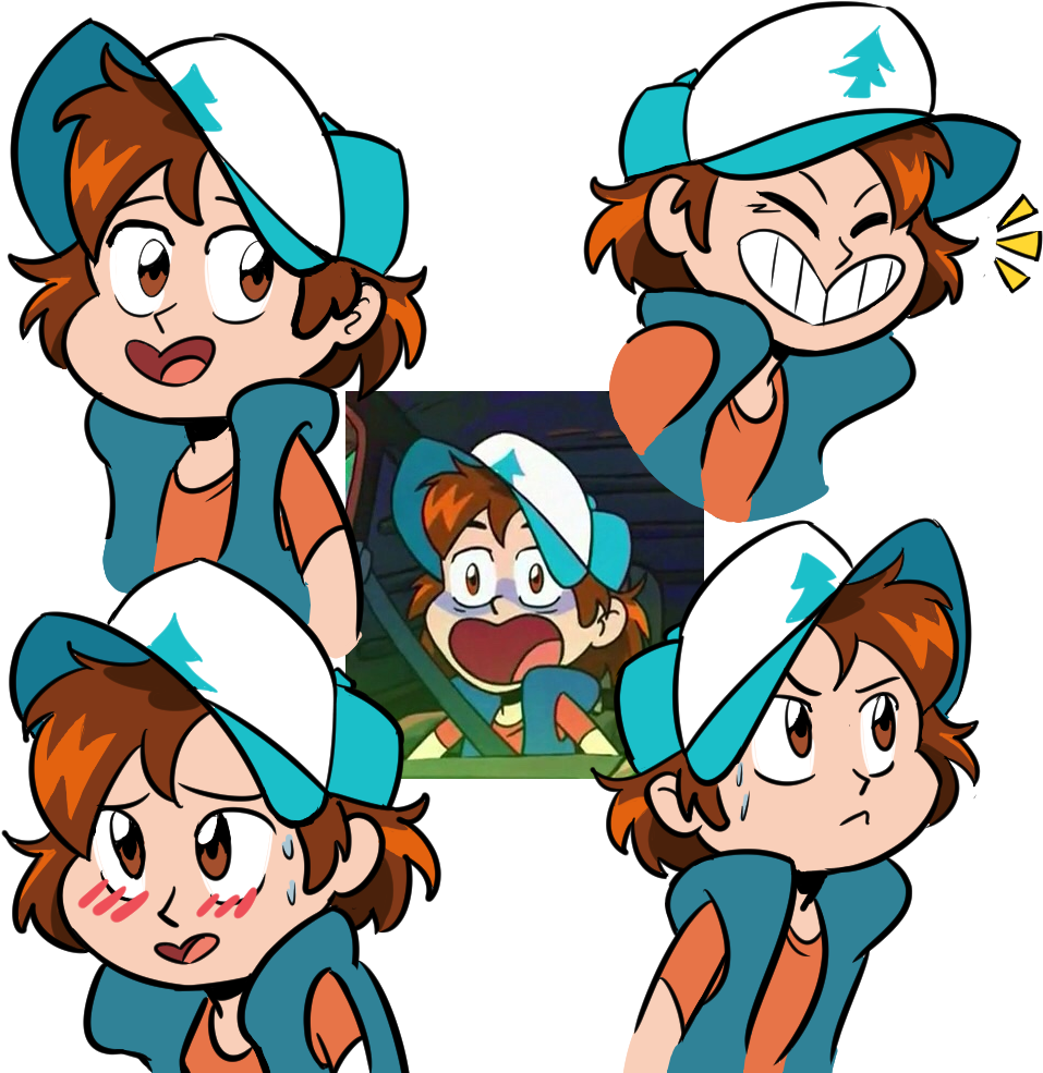 Dipper Pines Expressions Gravity Falls PNG Image